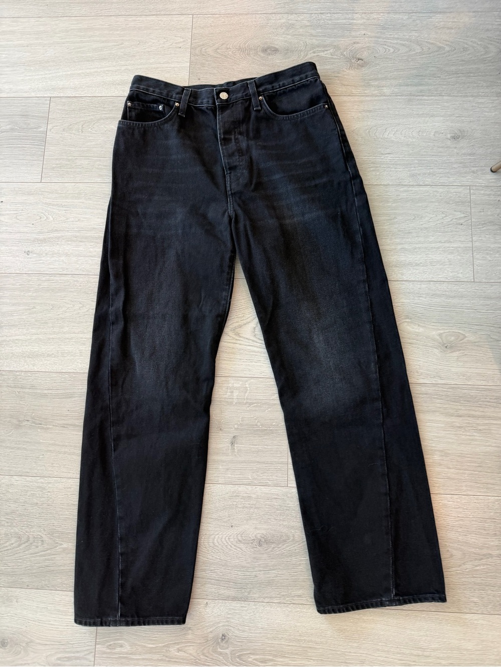 Toteme Twisted seam denim in faded black In 28 size and 32 length; worn 3x max